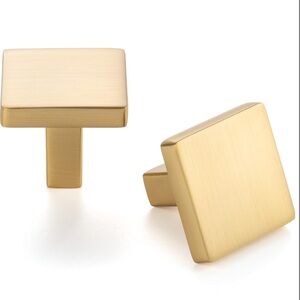 Champagne Bronze Cabinet Knobs 10 Pack Square 1-1/5” Solid Drawer Pulls NEW